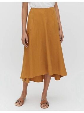 Cuyana linen Tencel midi skirt